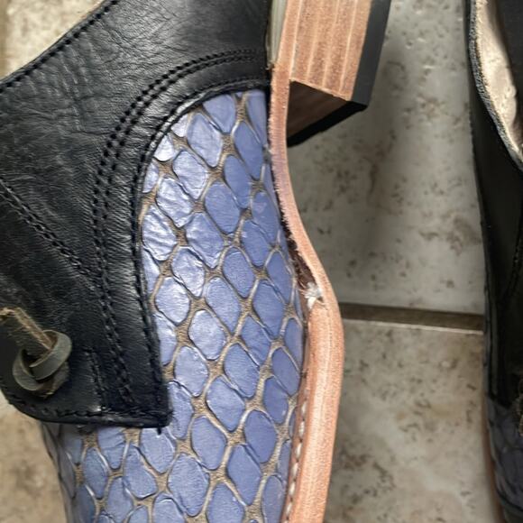 Freebird Malena Leather Oxford Mule Navy Multi - Picture 13 of 16